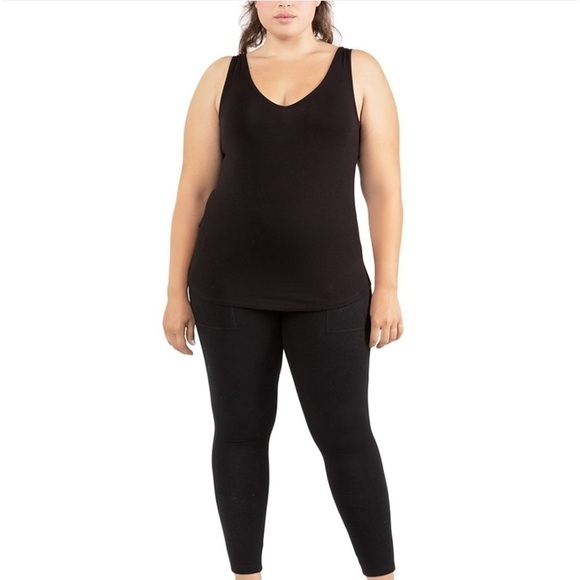 Black Tape REVERSIBLE SCOOP/V TANK Top Black. Size 3X - Picture 1 of 11